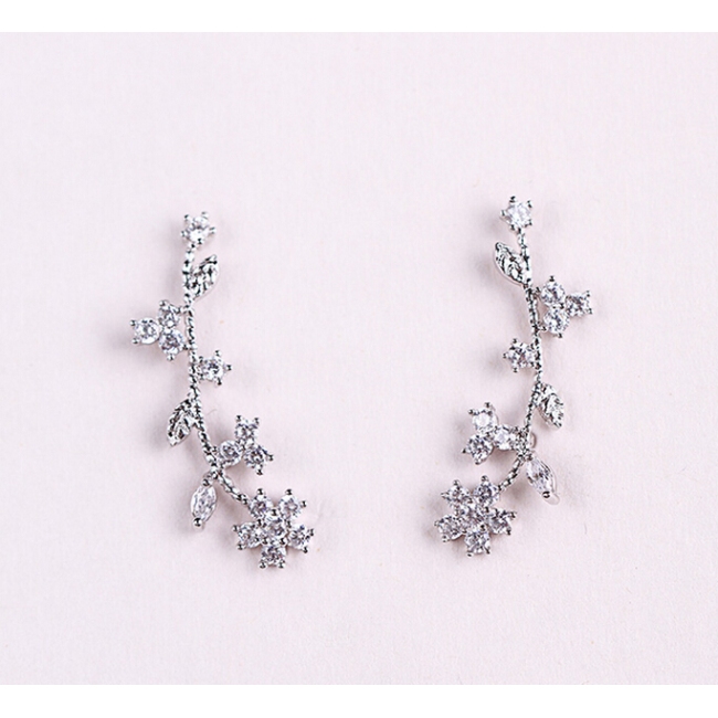 flower zircon earring 208015