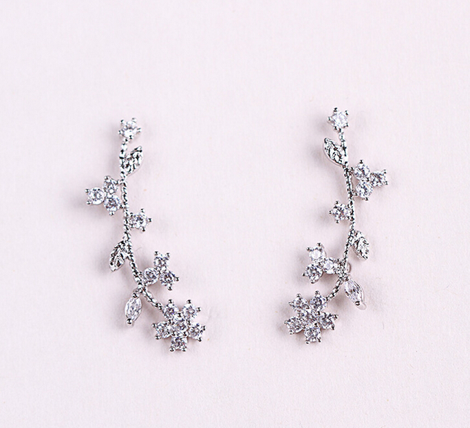 flower zircon earring 208015