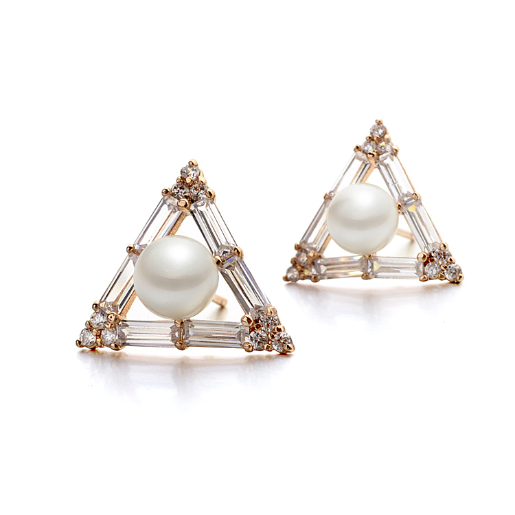 pearl and zircon earring 125676