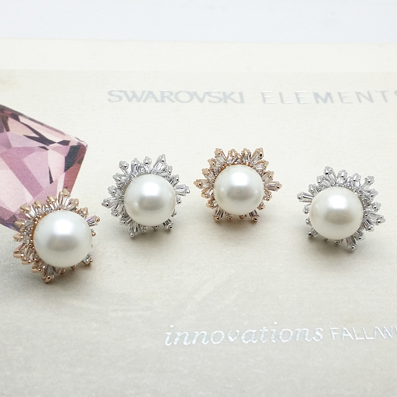pearl and zircon earring 125680