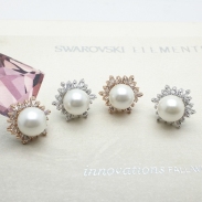 pearl and zircon earring 125680