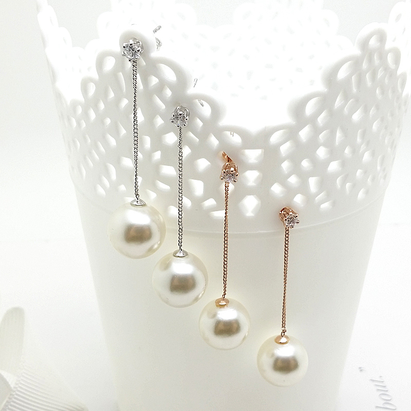 pearl and zircon earring 125682