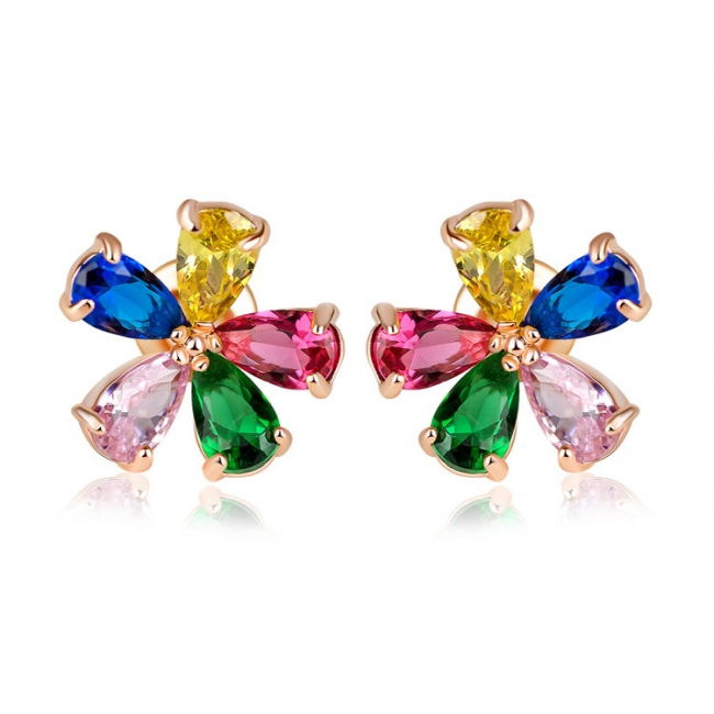 flower zircon earring 208030