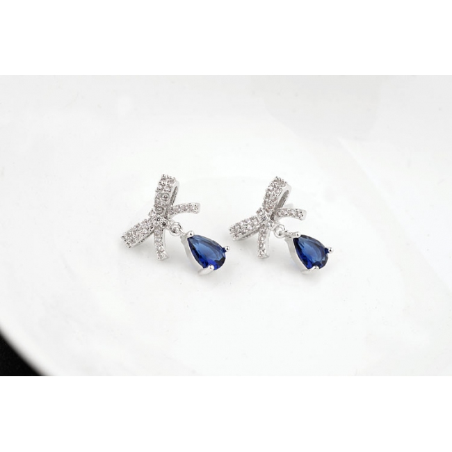 drop bowknot zircon earring  849200