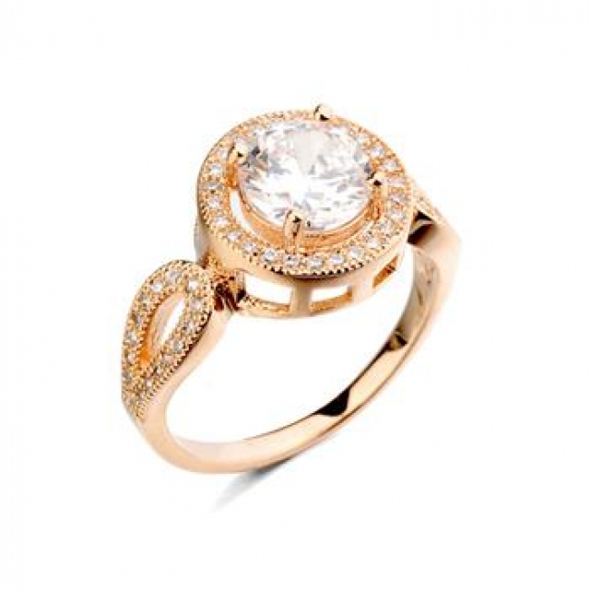 Fashion round zircon ring 893016