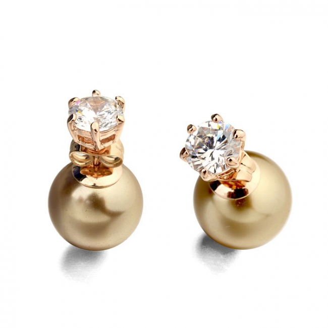 pearl and zircon earring  87124