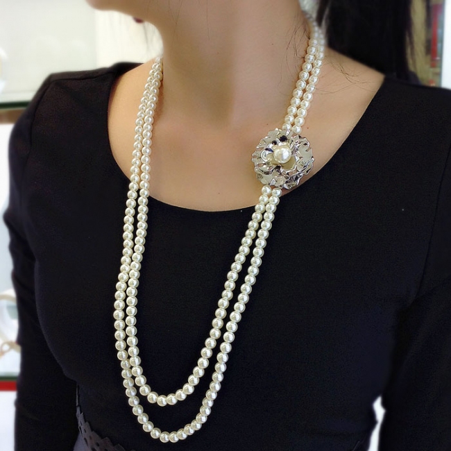 Fashion pearl sweater necklace 340189