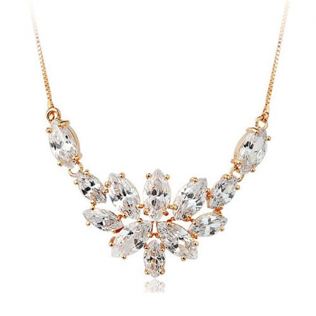 Popular Korean style zircon necklace N70041