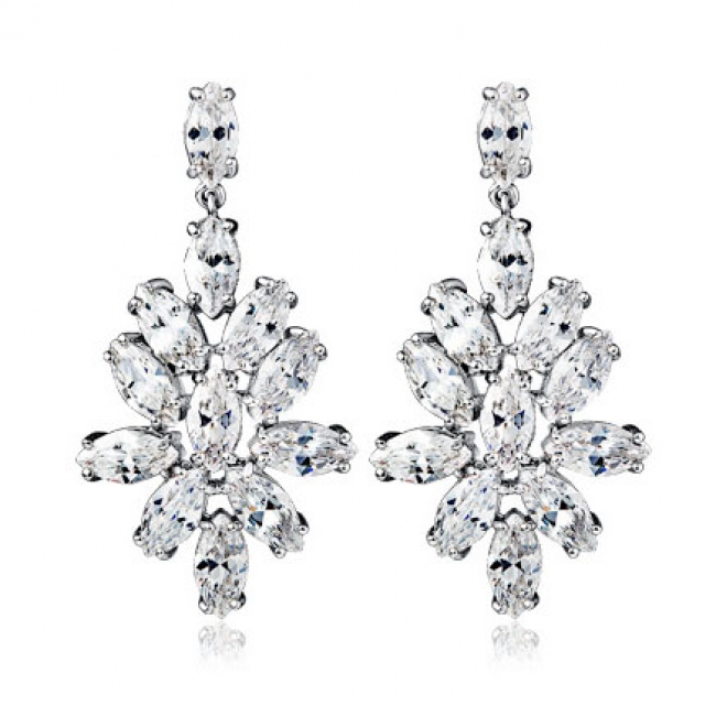 Popular zircon bride wedding earring E810250001