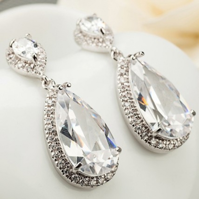 Popular zircon earring 80019