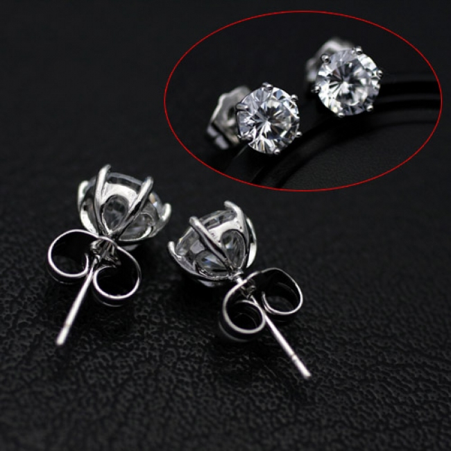 Popular Korean style zircon earring£¨7mm zircon£©80073