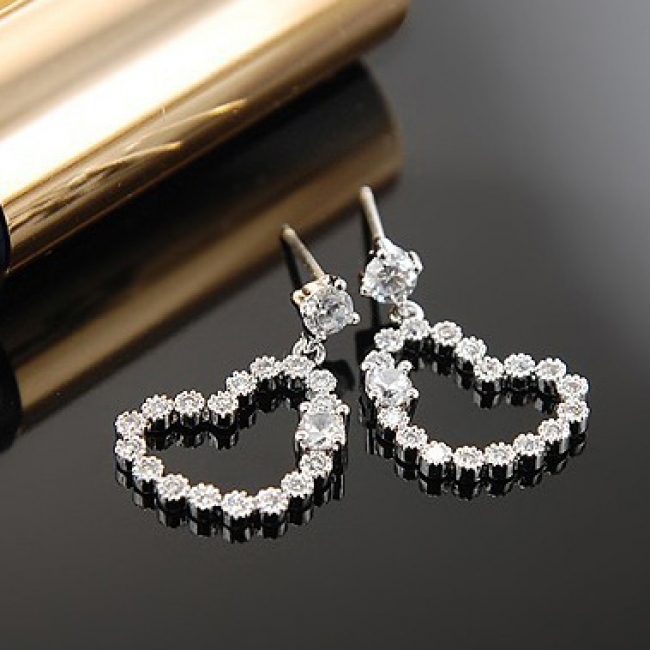 Popular Korean style crystal earring£¨925 silver stud£©