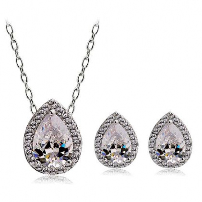 Popular Korean style zircon jewelry set  1788060
