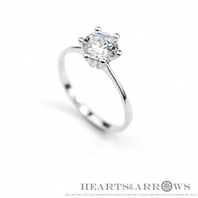 925 silver Heart & Arrows diamond ring 520219