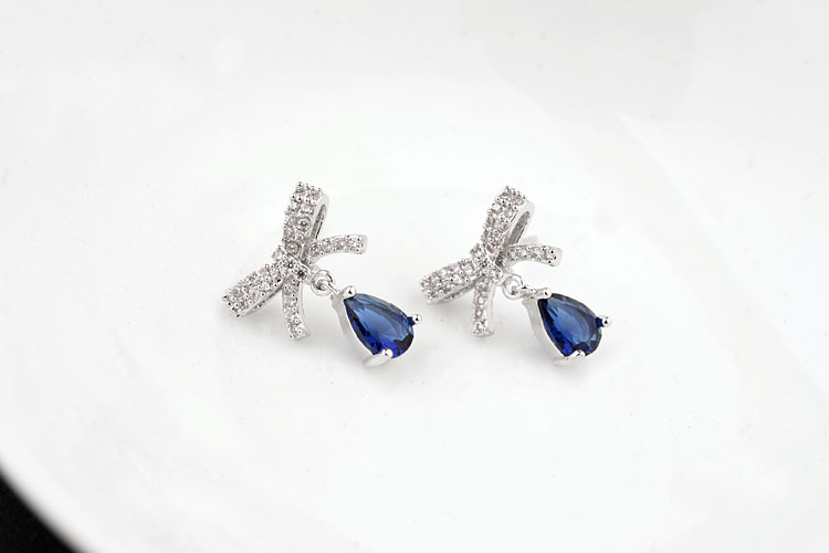 drop bowknot zircon earring  849200