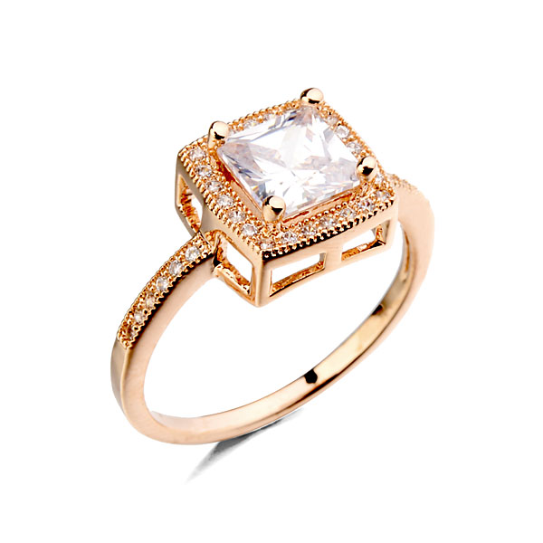 Fashion square zircon ring  893019