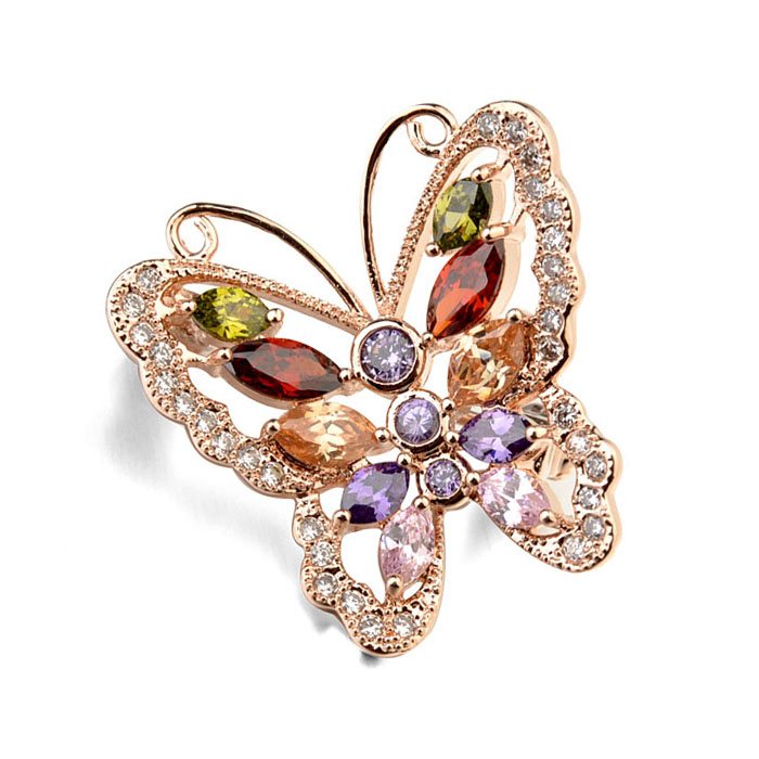 Fashion butterfly zircon brooch  53613
