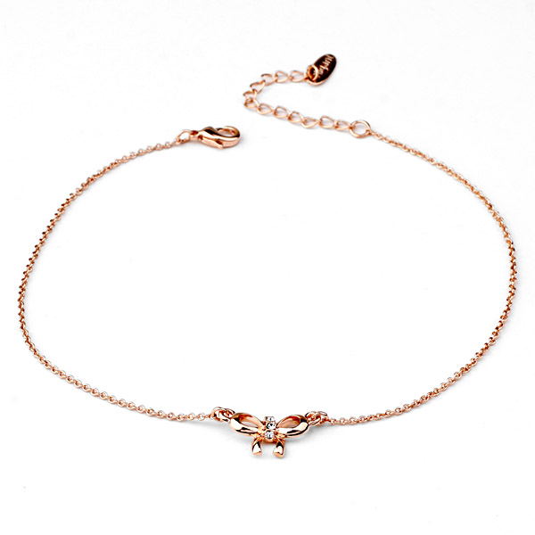 butterfly anklet with crystal 120114