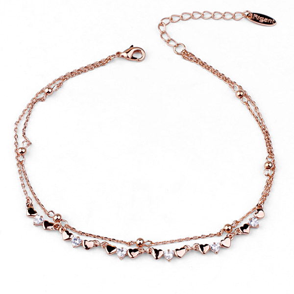 heart to heart fashion crystal anklet 12...