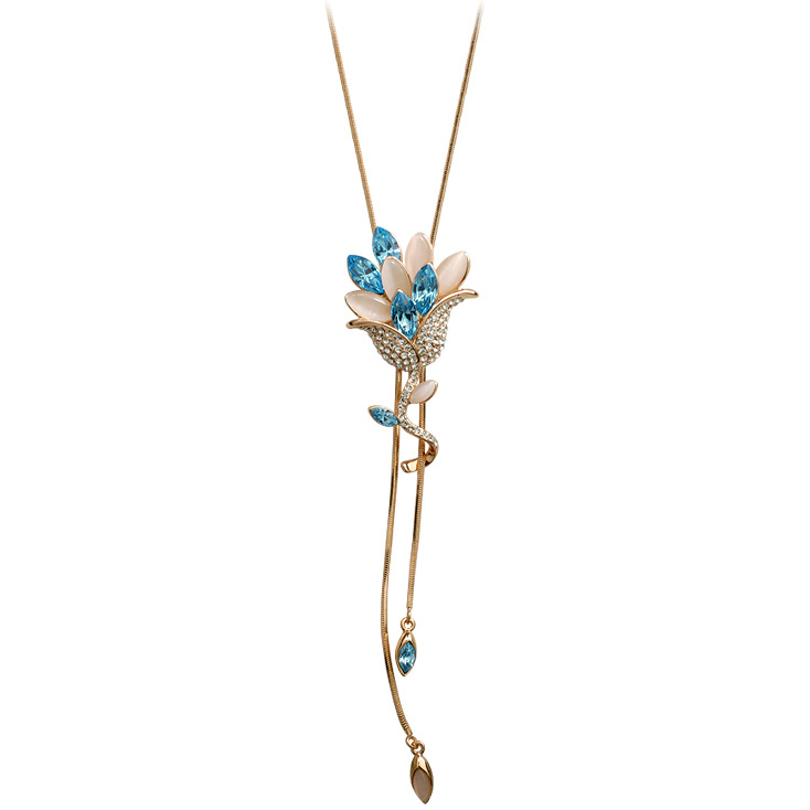 fashion opal sweater necklace  340176