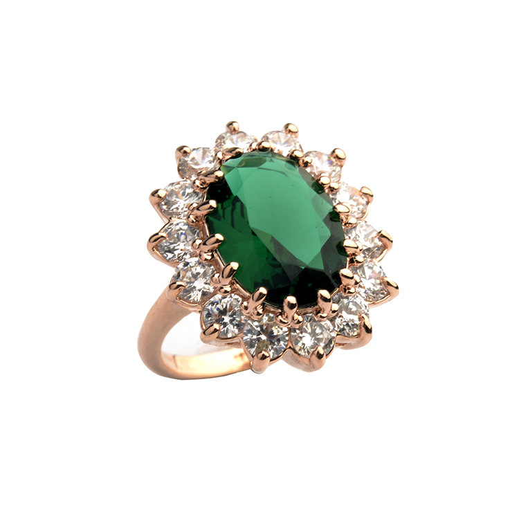 Fashion green diamond ring 96260