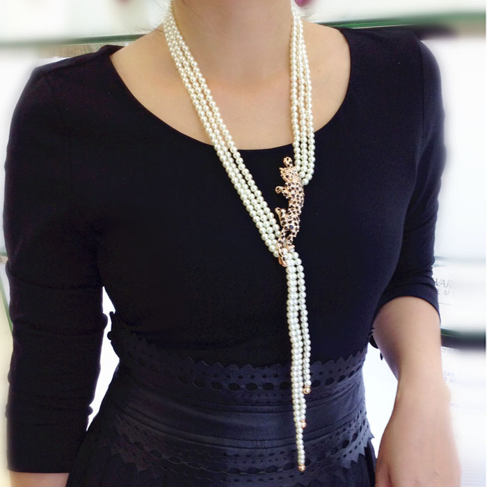 Fashion pearl sweater necklace (adjustab...