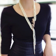 Fashion pearl sweater necklace (adjustable) 340184