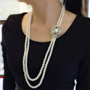 Fashion pearl sweater necklace 340189