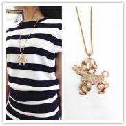 dog pendant opal sweater necklace 331500