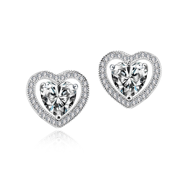 Popular heart zircon earrings 80080