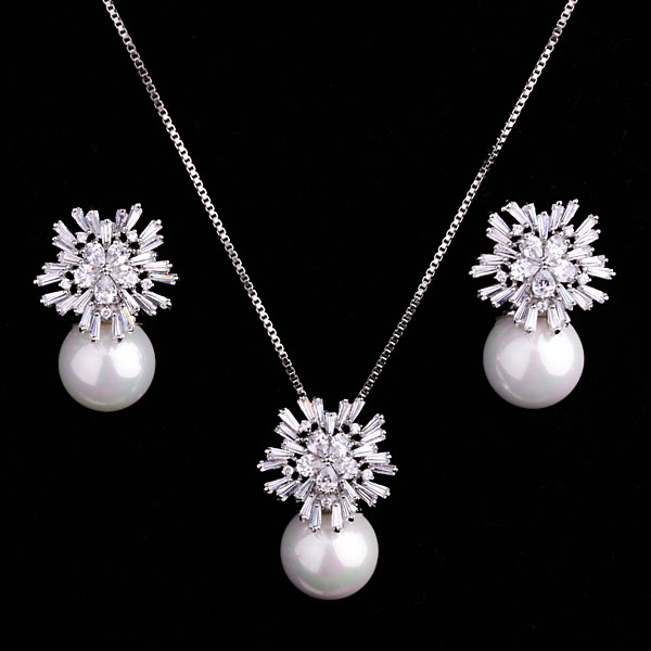 Popular Korean style diamond and pearl s...