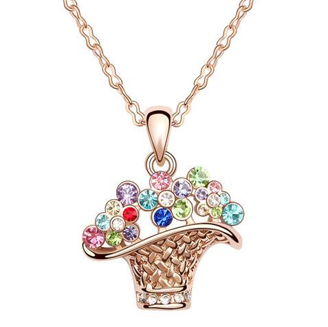 Austrian crystal necklace   KY5214