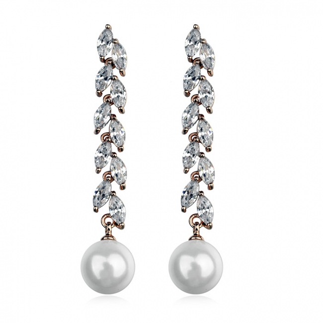 Fashion zircon pearl earring 125101
