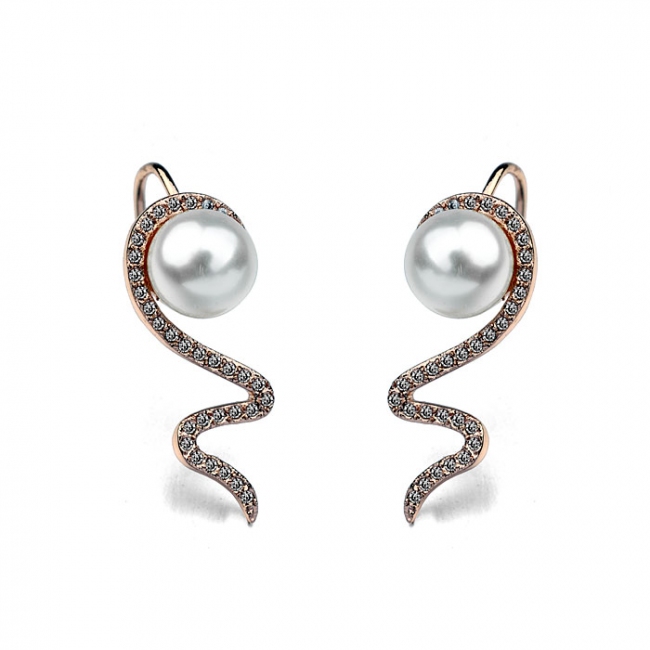 Fashion spiral pearl earring 125316