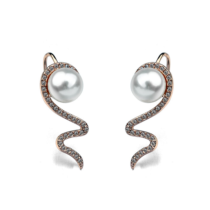 Fashion spiral pearl earring 125316