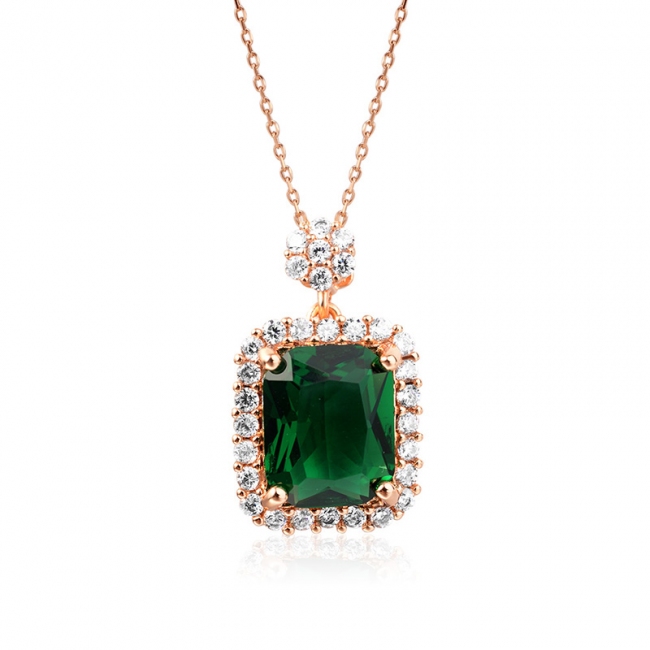 square zircon necklace 77559