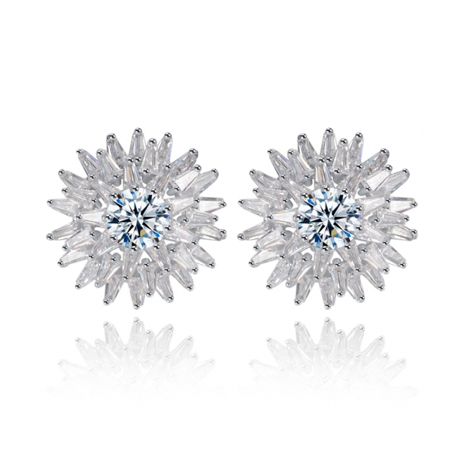 flower zircon earrings 2038