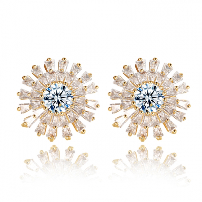 flower zircon earrings 2043