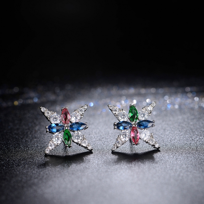 colorful zircon earring 2046