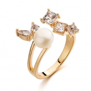 zircon pearl open ring 115641