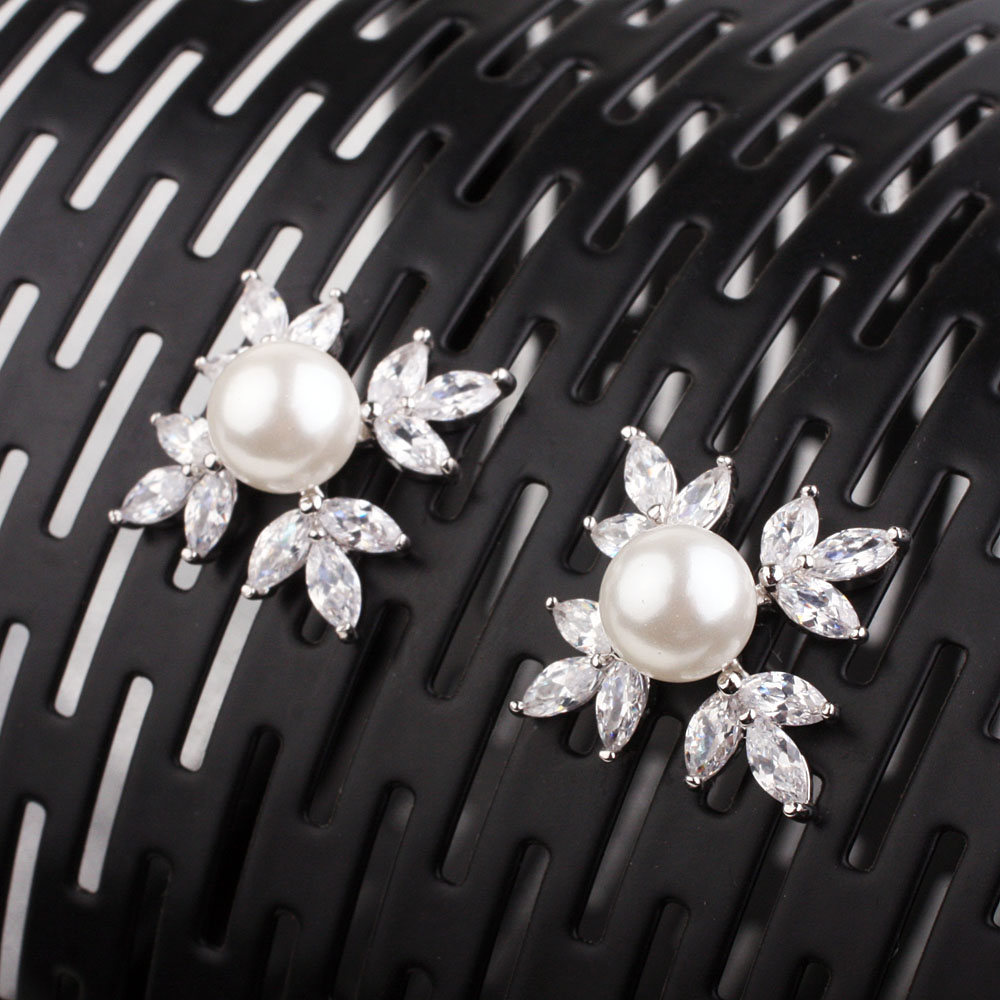 zircon pearl earrings 87801