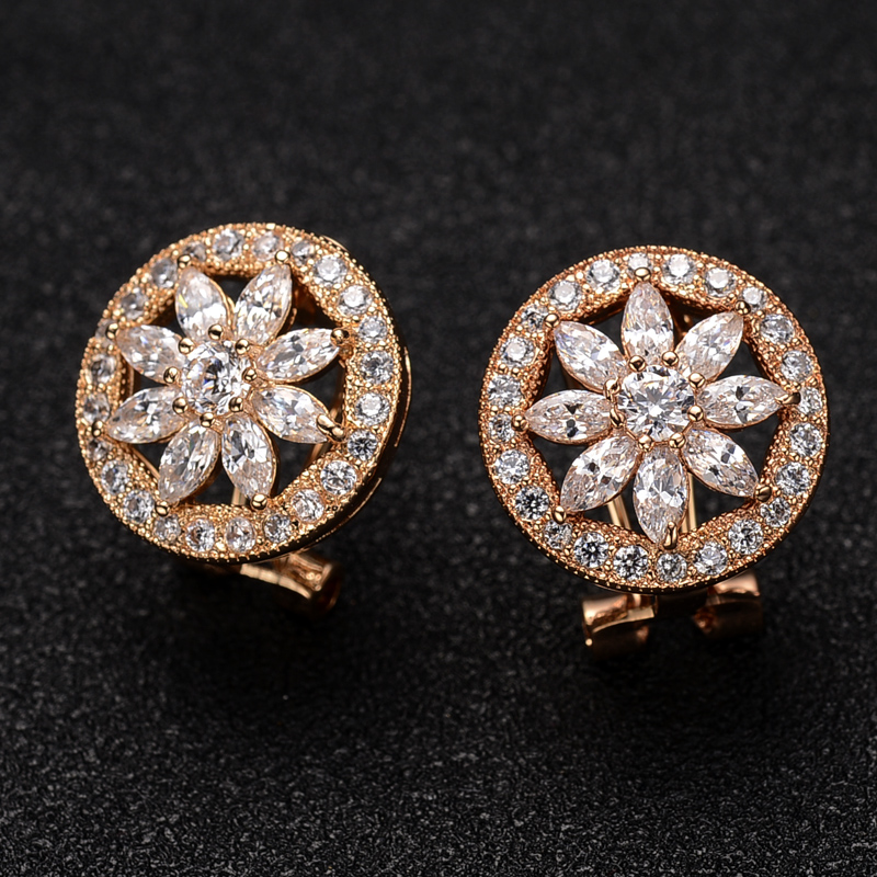 flower zircon earring 321752