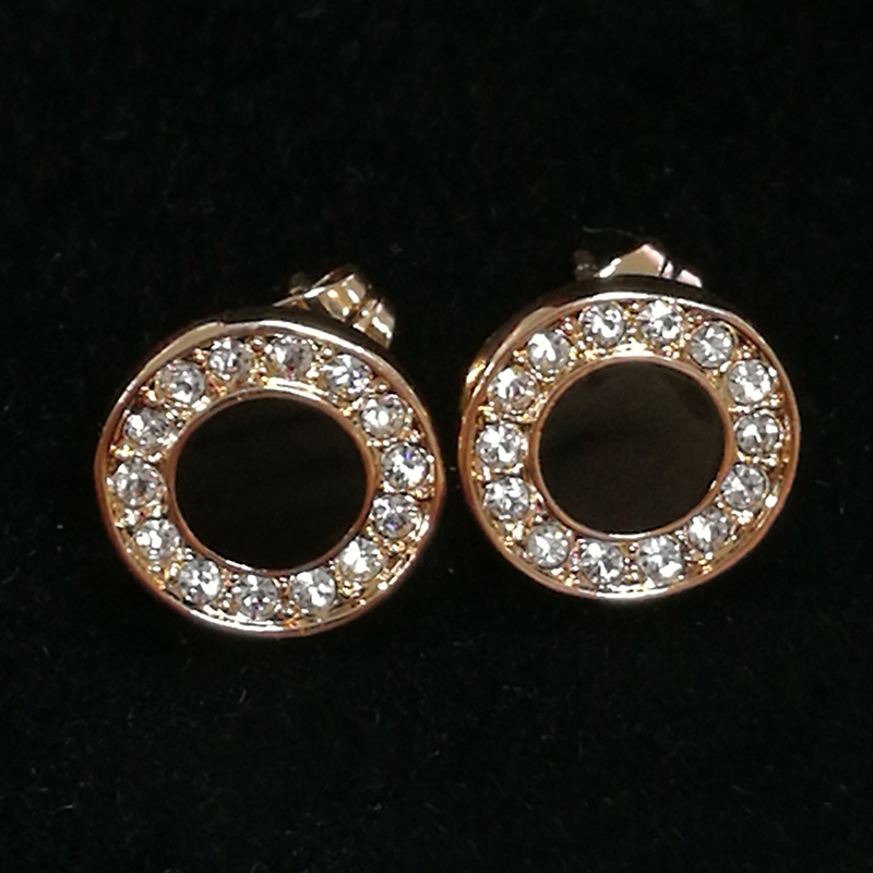 black oil stud earrings 86186