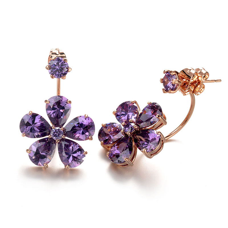 flower zircon earring 321779