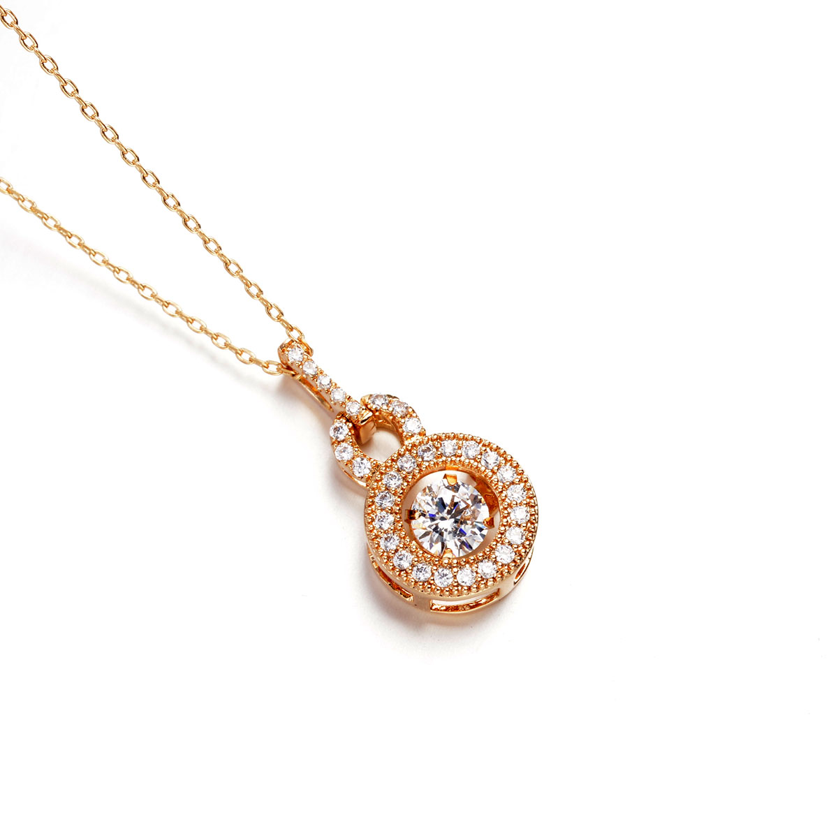 round zircon necklace 77553