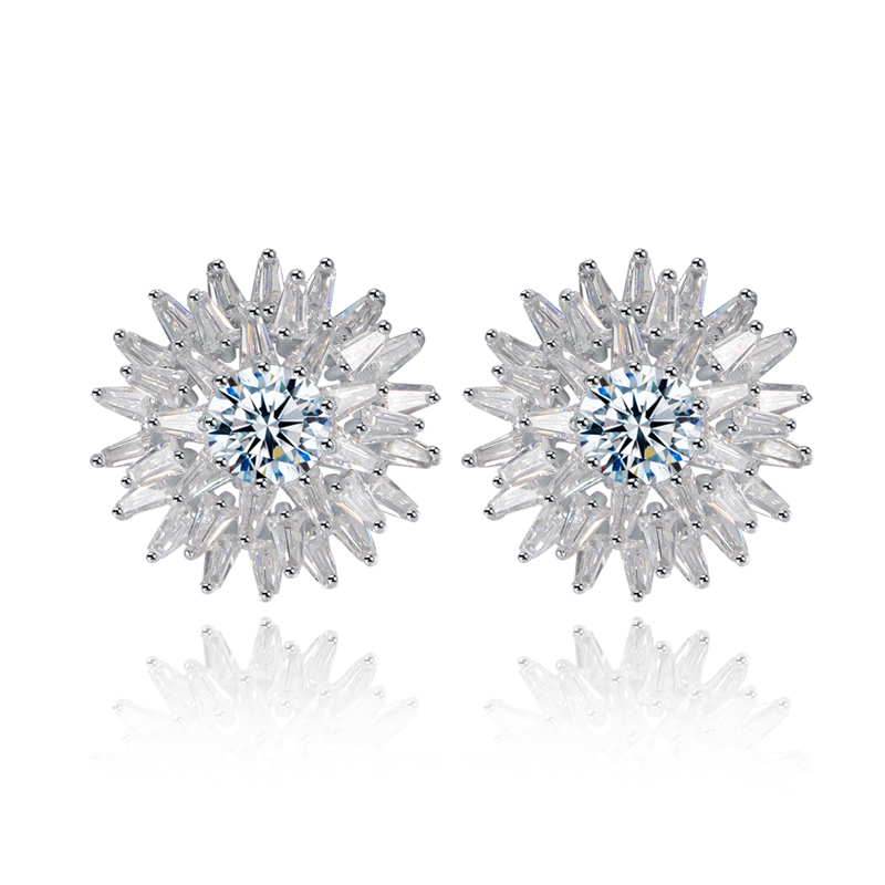 flower zircon earrings 2038