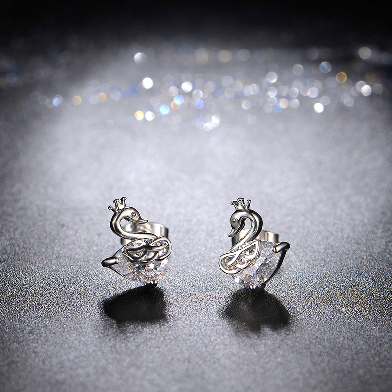 swan zircon earrings 2040