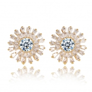 flower zircon earrings 2043