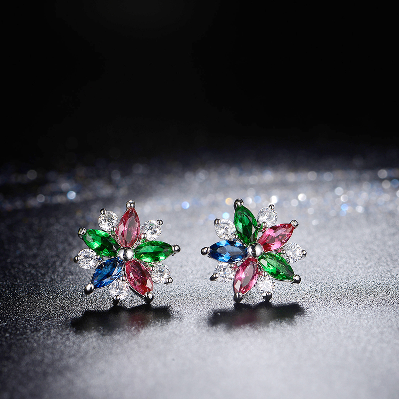 colorful flower earrings 2047