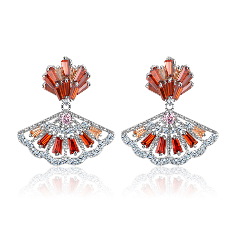 zircon fan earrings 2049